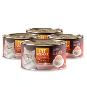 4Latas Alimento Húmedo Gourmet De Atún Camarón Para Gatos