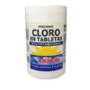 cloro en tabletas triple acción Dideval 1 kg para cuidado de piscinas