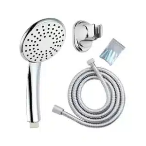 Set de ducha Taumm Swertt de 3 piezas, con flexible de 1.6 metros y acabado cromado.