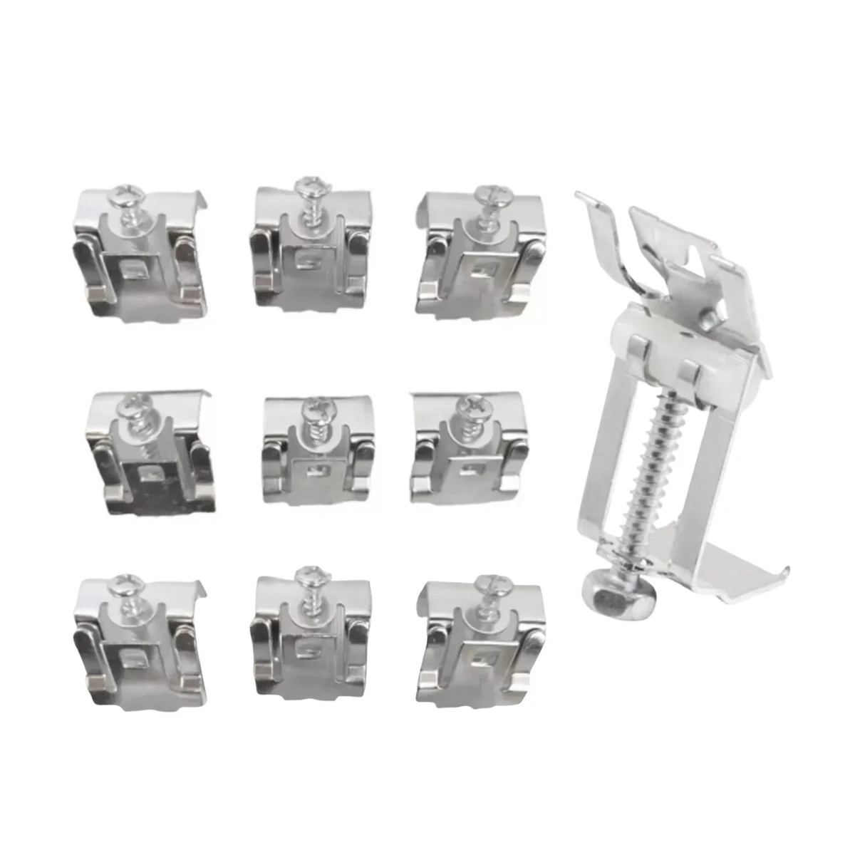 ABRAZADERA METALICA(4) Gancho de fijacion plateados de acero niquelado con tornillo para instalar lavaplatos empotrados. Abrazaderas metalicas