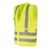 Chaleco geólogo de Poplin amarillo fluorescente con cintas reflectantes de 2 pulgadas y múltiples bolsillos.