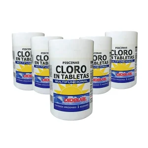 cloro en tabletas triple acción Dideval 5 kg para cuidado de piscinas