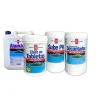 Kit limpieza piscina de productos Química Universal: Cloro en Tabletas, Decantador, Alguicida y sube pH.