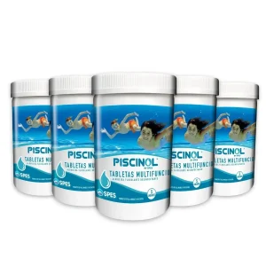Cloro en Tableta Multifuncional Piscinol 5kg, con 5 tabletas de 200g por envase