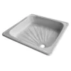 Receptáculo de ducha cuadrado blanco de 70x70 cm de acero esmaltado.