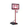 Aro de basquetbol con pedestal ajustable para niños, con tablero HDPE y base rellenable.