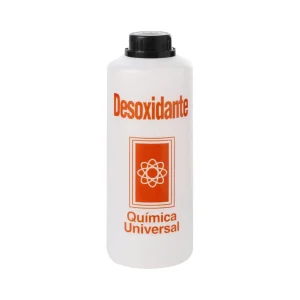 Botella de 1 litro de Desoxidante de la marca Química Universal.