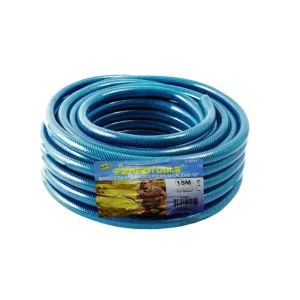 Manguera de jardín anti torsión FERRETOOLS de 15 metros y 1/2 pulgada.