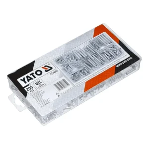 Caja con 200 resortes variados Yato YT-06875 de hierro galvanizado.