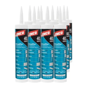 Sellador acrilico Lanco SiliconFlex de 300 ml, apto para interior/exterior, 100% pintable y resistente a hongos y humedad.