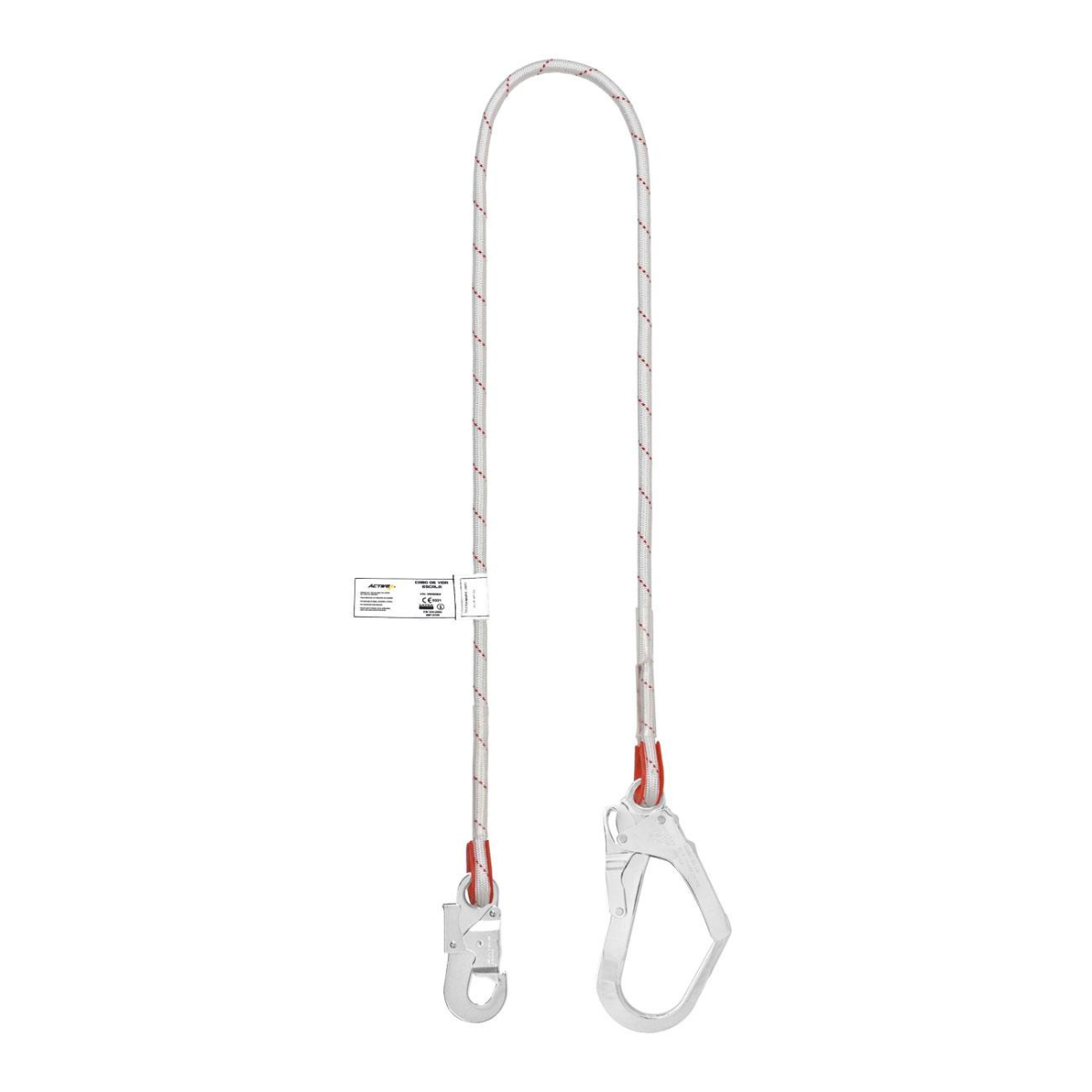 CABO DE VIDA GANCHO ESCALA KL-8200 (2) Cabo de vida KBEEN KL-8200 con gancho escala y protección termo contraíble, elemento de amarre para posicionamiento