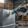 Silicona monocomponente Akfix de curado acético para uniones metálicas, con alta elasticidad y resistencia a la intemperie.