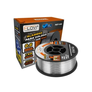 Alambre para soldar sin gas marca Flovi de 1 kg, modelos de 0.8mm y 1.0mm para soldadoras MIG Flux Core.