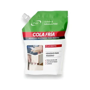Cola fría Patel de 1 kilogramo en bolsa dosificadora para madera, cartón y manualidades, secado invisible y flexible.