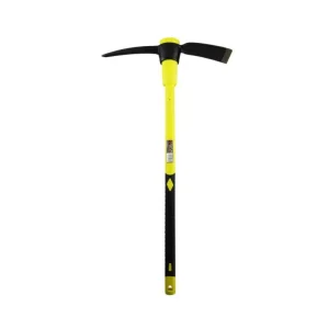 Picota punta y azadón marca Rayun, peso de cabeza 2,26 kg, mango de fibra de vidrio de 90 cm para construcción y agricultura.