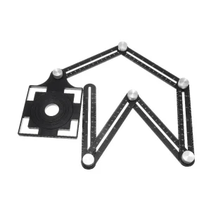 Regla plegable multiángulo Flovi de 6 secciones en aluminio, incluye guía para orificios de 25, 40 y 45 mm para azulejos.