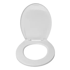 Tapa de asiento para WC Grifix modelo Terra en color blanco de material reforzado.