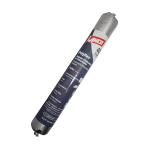 Aplicación de sellador elastomérico de poliuretano Lanco Polyflex en junta de concreto.